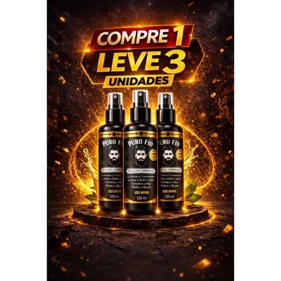 Kit 3 SPRAY BARBA E CABELO PURO FIO 120 ML