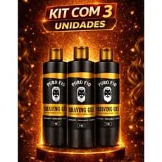 Kit 3x Shaving em Gel de Barbear Mentolado Puro Fio 1kg - Profissional, Barba Suave Sem Irritação
