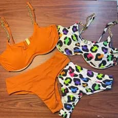 Biquíni Aro Inteiro Suita com Corrente calcinha hot pant