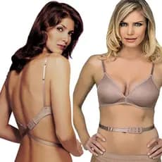Extensor Duplo para Sutia DeMillus 70085 Costas Decotadas Poliamida Feminino Adulto Duas Faixas Elastica Bege Rosados