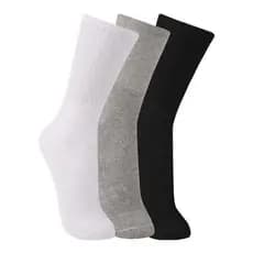 3 Pares Meias Masculinas Esportivas Branca Preta Trifil Cano Alto Longo Algodao Punho Soft Para Academia Fitness Treino
