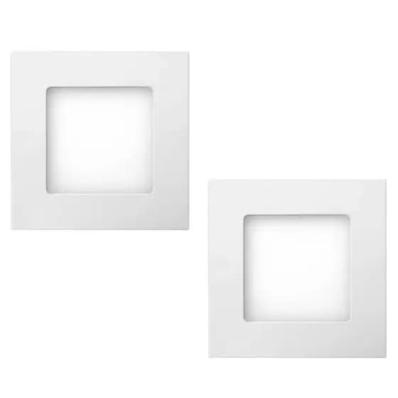Kit 2 Luminaria Painel Plafon Embutir Bivolt Quadrado 6w Led Teto - ELGIN