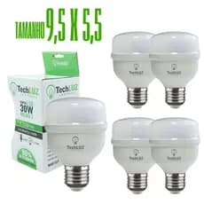 Kit 5 Lâmpadas Led 30W Bulbo 6500k Branco Frio E27 Bivolt Inmetro Econômica