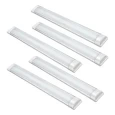 Kit 5 Luminária Tubular Led Slim 36w Sobrepor 100cm Bivolt Branco Frio 6500k (LUZ BRANCA) - LUMINARTE