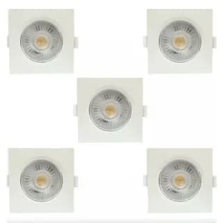 Kit 5 Spot Quadrado Led 5w Direcionável 110v/220v Bivolt Branco Frio/ Branco Quente