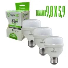 Kit 3 Lâmpadas Led 40W Bulbo 6500k Branco Frio (LUZ BRANCA) E27 Bivolt Inmetro Econômica