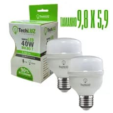 Kit 2 Lâmpadas Led 40W Bulbo 6500k Branco Frio (LUZ BRANCA) E27 Bivolt Inmetro Econômica