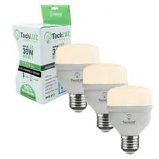 Kit 3 lâmpadas Kit 4 lâmpadas TechLuz bulbo LED 30w 3000k luz amarela E27 bivolt