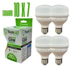 Kit 4 Lâmpadas Led 50W Bulbo 6500k Branco Frio (LUZ BRANCA) E27 Bivolt Inmetro Econômica