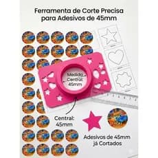 Cortador de Adesivos Circular 45mm Com 3 Lâminas Extra - Ferramenta de Precisão para Artesanato, Festas e Lembrancinhas