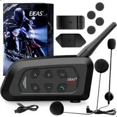 Intercomunicador Capacete Moto Ejeas V4 Plus Fone Bluetooth 1500m Bateria 18hs Conecta Até 4