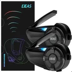 KIt 02 Intercomunicador Capacete Moto Ejeas Q7 Par Fone Bluetooth 800m Bateria 30hs Conecta Até 7