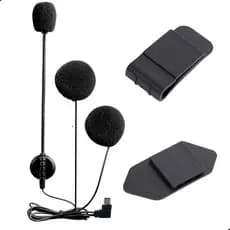 Kit Clip + Fone Microfone EJEAS USB-C Intercomunicador Capacete Moto V6 Pro+ Q8 Q7 MS20 V7 V4 Plus