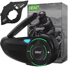 Kit Intercomunicador Ejeas Q8 Fone Bluetooth Moto Capacete + Controle Remoto Guidão EUC IP67