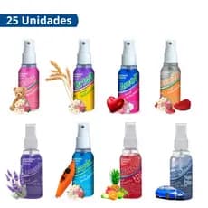 Kit 25 Aromatizador Automotivo Cheirinho P/ Carro Spray 60ml Buquê Perfumado Sortidos