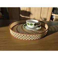 Bandeja de Tipo Rattan | Organizador | Decoração sofisticada pra casa - 25cm - PLA 3D