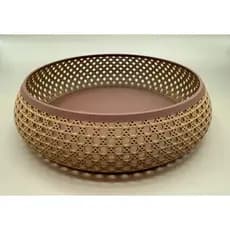 Tigela Estilo Rattan Decorativa Premium – Design Moderno para Sala, Mesa e Organização - PLA 3D