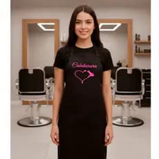 Avental Cabeleireira Estampa Rosa salão de beleza