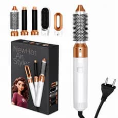 Escova Secadora 5 Em 1 110V Seca Alisa Modela Penteia Faz Cachos Dá Volume Profissional Cabelo