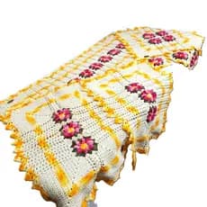 Jogo de Cozinha Flores em Crochê Tapete Passadeira Caminho Trilho de Mesa Capa para Fogão Moda Casa Decoração Presentes