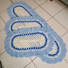 Tapete Passadeira Jogo de Cozinha em Crochê Caminho Trilho de Mesa Crochet Artesanal Feito a Mão