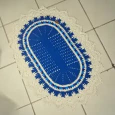 Tapete de Porta Oval Rendado em Crochê Decoração de Interiores Artesanal Crochet Cozinha Sala Casa