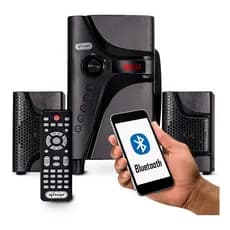 Micro System Home Theater Caixa De Som Bluetooth 2.1 Subwoofer Rádio Fm Usb Sd Control Remoto Bivolt