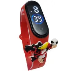 Relógio Infantil Digital touch time Brasileiro Led Mascote  Futebol Vermelho