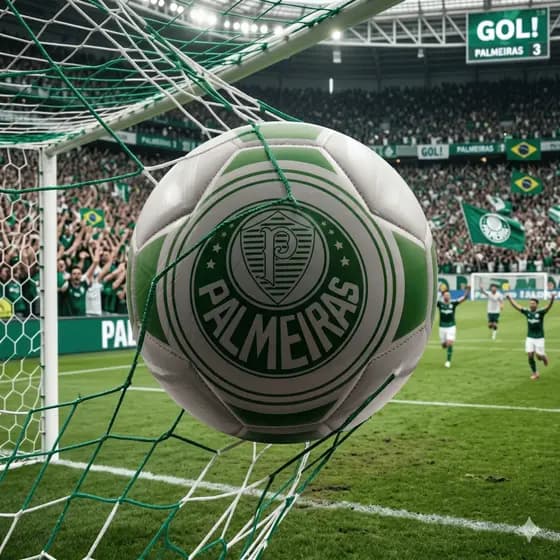 Bola De Futebol Palmeiras Em Couro Sintético Tamanho 5