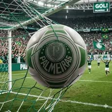 Bola De Futebol Palmeiras Em Couro Sintético Tamanho 5
