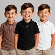 KIT 3 Camisa Básica Polo Infantil manga curta