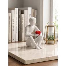 Escultura Decorativa Moderna com Coração – Design Minimalista e Sofisticado a Alma e Coração