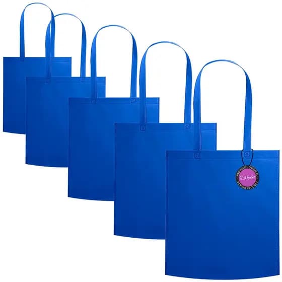 Kit 5x Sacola Ecobag em TNT Premium 37x41cm Termo Selado Malta TopGet
