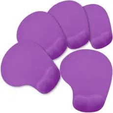 Kit 5x Mouse Pad Ergonômico com Apoio de Punho Topget Roxo