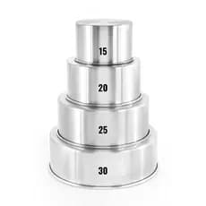 KIT 4 Forma Assadeira Bolo REDONDA ALTA  15 / 20 / 25 / 30 x 10 cm Aluminio - F47