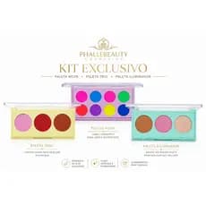 Kit 3 Paletas Maquiagem Longa Duração Coloridas Profissional
