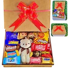 Bau Chocolate Cesta Café Manhã Kit Presente Caixa Mdf Doce