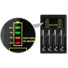 Carregador de Pilhas Recarregável Ni-Mh AA e AAA de 1,2V Pujimax Toshiba