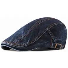 Boina Tipo Italiana Denim Jeans Unissex Ajustável Moderno Casual