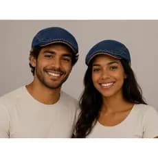 Boina Tipo Italiana Denim Jeans Unissex Ajustável Moderno Casual Masculino Feminino