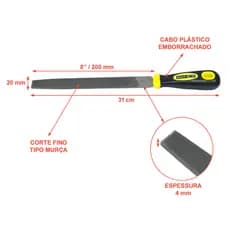 Lima Chata Murça Fino 31cm (8") Com Cabo Emborrachado Para Diversos Materiais