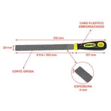 Lima Grosa para Casquear Ferragear Casco de Cavalo e Madeira 8 Polegadas Dupla Face