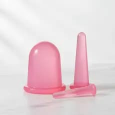 Kit 3 Ventosa Para Massagem Facial e Corporal Vacuo Silicone