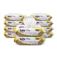 Caixa com 10 Lenços/Toalhas Umedecidas Baby Free Plus c/ 120 Unidades Cada – Tampa FlipTop