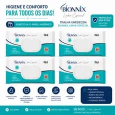 Kit com 4 pacotes de toalhas umedecidas adulto  Bionnix