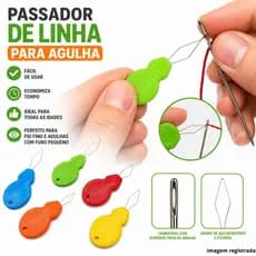 Passador Enfiador De Agulha Grande 1/2/3/5/8/10 Colocador Para Todo Modelo De Agulhas Costura Facil