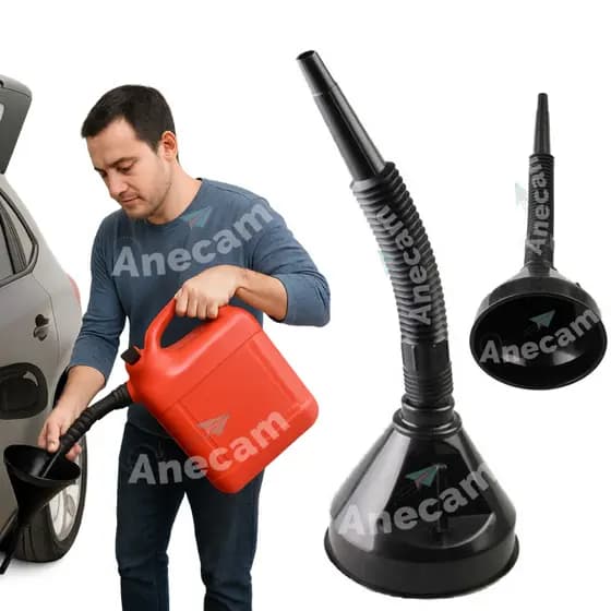 Funil Automotivo Flexivel Plastico Sanfonado Para Óleo Combustível Agua Motos Carros