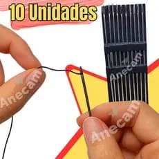 Kit Agulhas De Costura a Mão Profissional Grande 9 cm Para Reparos 10 Unidades