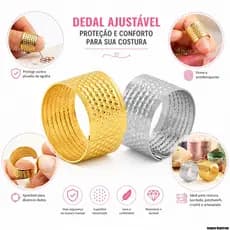 Dedal Para Costura Artesanato Bordado Protenção Para Dedos Croche Trico Agulhas Acessorio Ajustavel