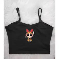 Cropped feminino feminino regata desenhos moda croped alcinha regata Florzinha meninas super poderosas